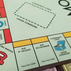 Close up of Canadian Monopoly Properties.