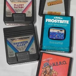 5 Atari Game Cartridges.