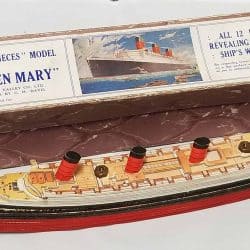 3D Ship Puzzle of the R.M.S. "Queen Mary". Puzzle shows all 12 decks of the ship in layers.