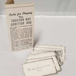 Rules for Playing the Thunder Bay Question Box. One of the questions is: Who was the first mayor of the town of Port Arthur?