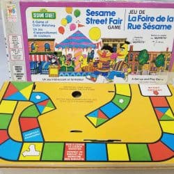 Sesame Street Fair Board Game Box Cover and Colourful board.