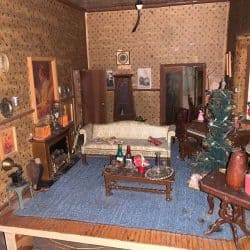 Living Room area with Christmas Tree.