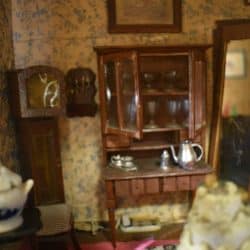 China Cabinet with drinking glasses inside.