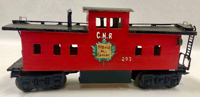 Red wooden C.N.R. train